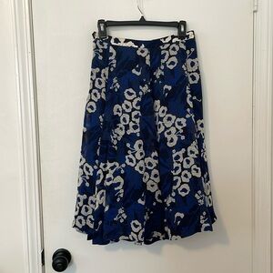 Averado Bessi Vintage Womens Navy Floral 100% Silk Skirt